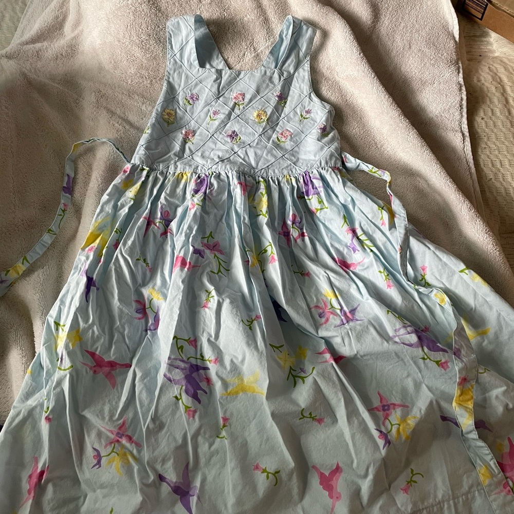 Floral Kids Dress in Light Blue
